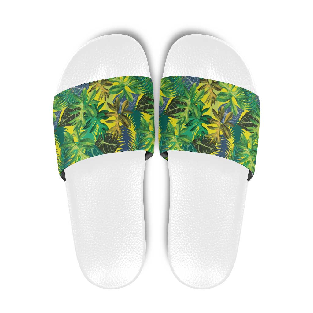 Hawaii Summer Tropical Leaves Slide Sandals - Polynesian Pride