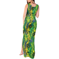 Hawaii Summer Tropical Leaves Tank Maxi Dress - Polynesian Pride