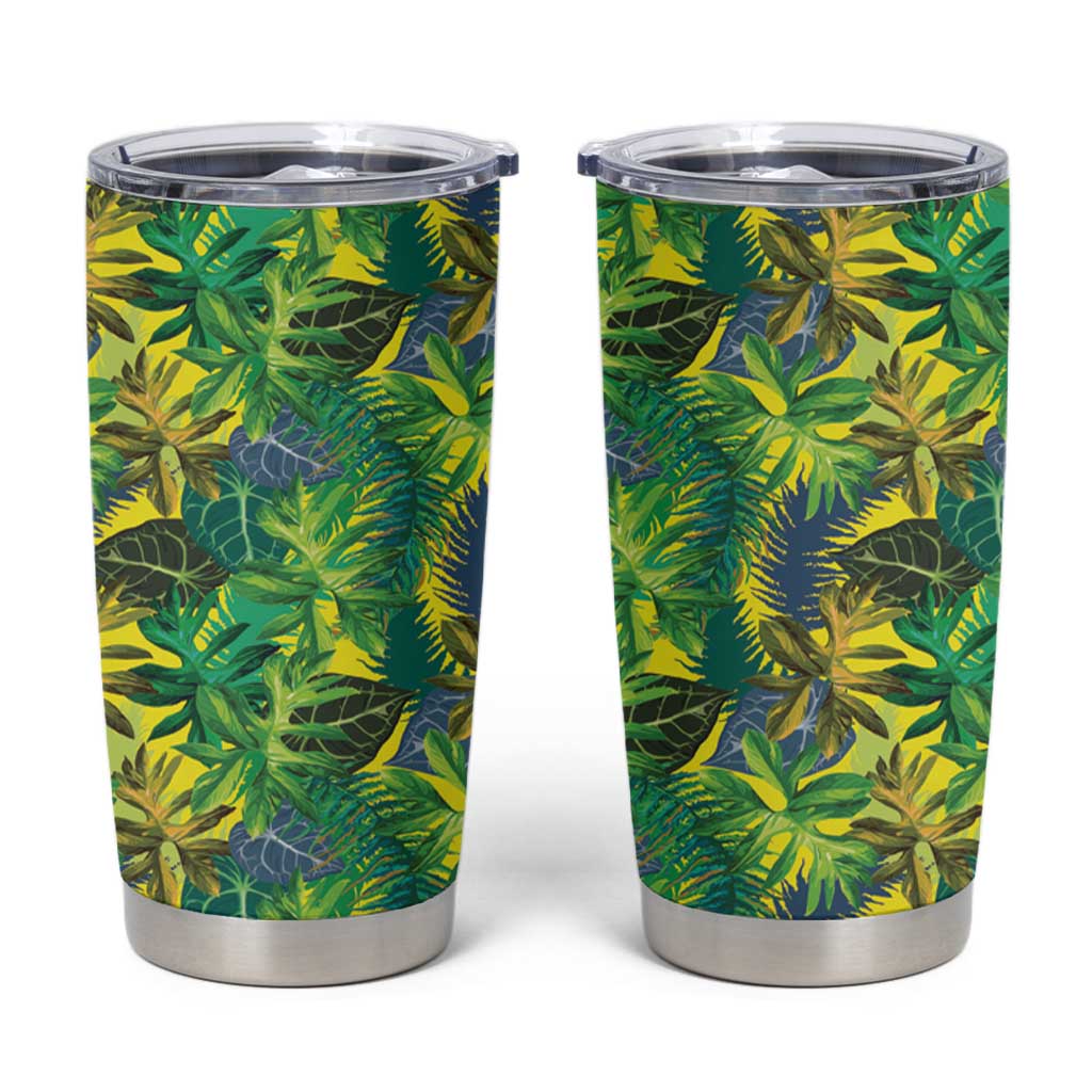 Hawaii Summer Tropical Leaves Tumbler Cup - Polynesian Pride