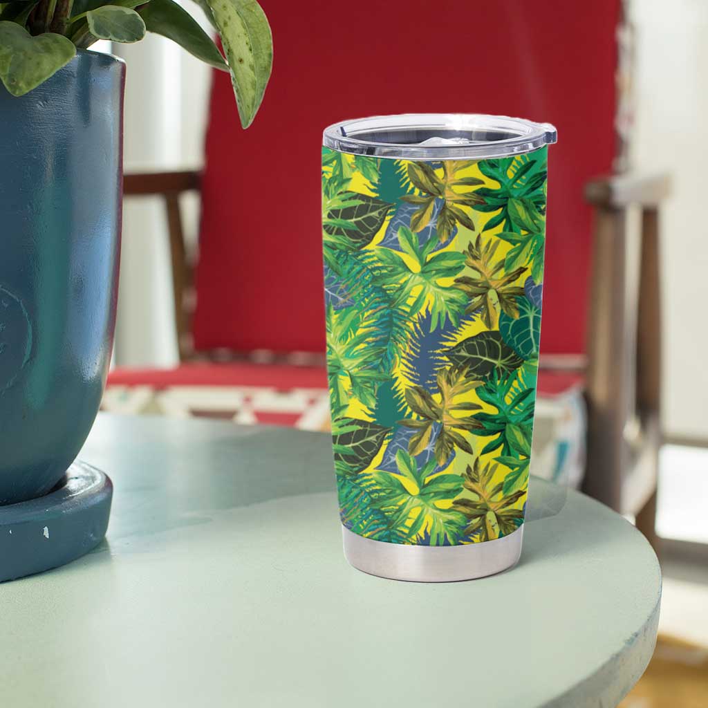 Hawaii Summer Tropical Leaves Tumbler Cup - Polynesian Pride