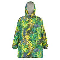 Hawaii Summer Tropical Leaves Wearable Blanket Hoodie LT01 One Size Yellow - Polynesian Pride