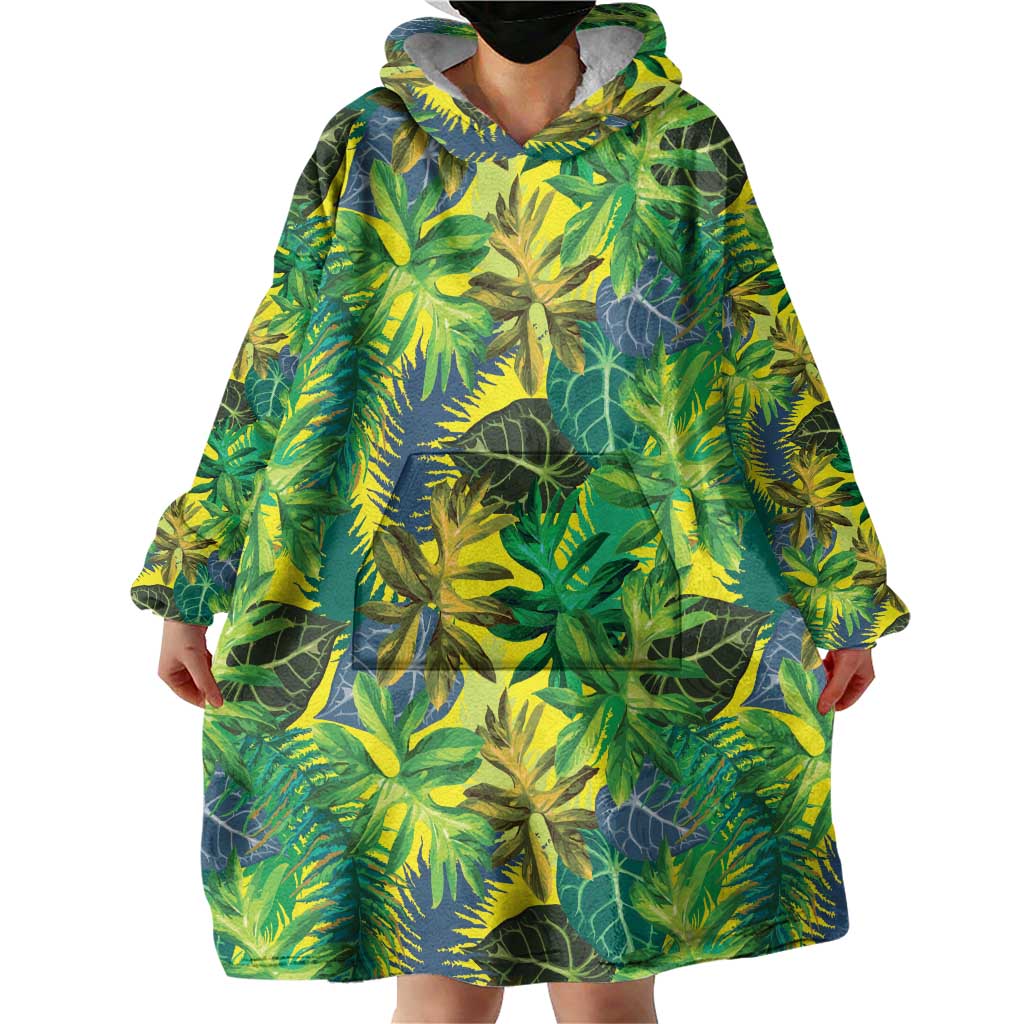 Hawaii Summer Tropical Leaves Wearable Blanket Hoodie LT01 - Polynesian Pride