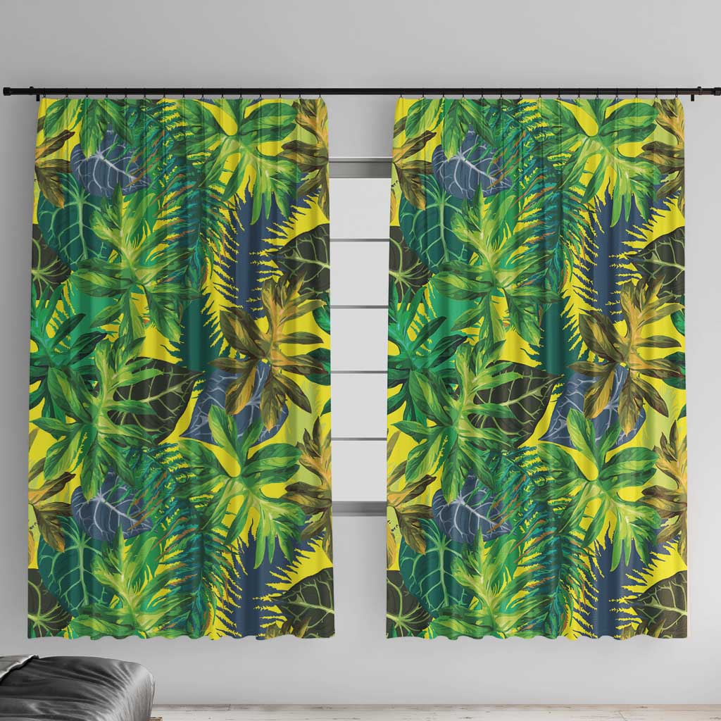 Hawaii Summer Tropical Leaves Window Curtain - Polynesian Pride