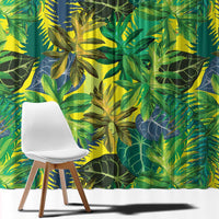 Hawaii Summer Tropical Leaves Window Curtain - Polynesian Pride
