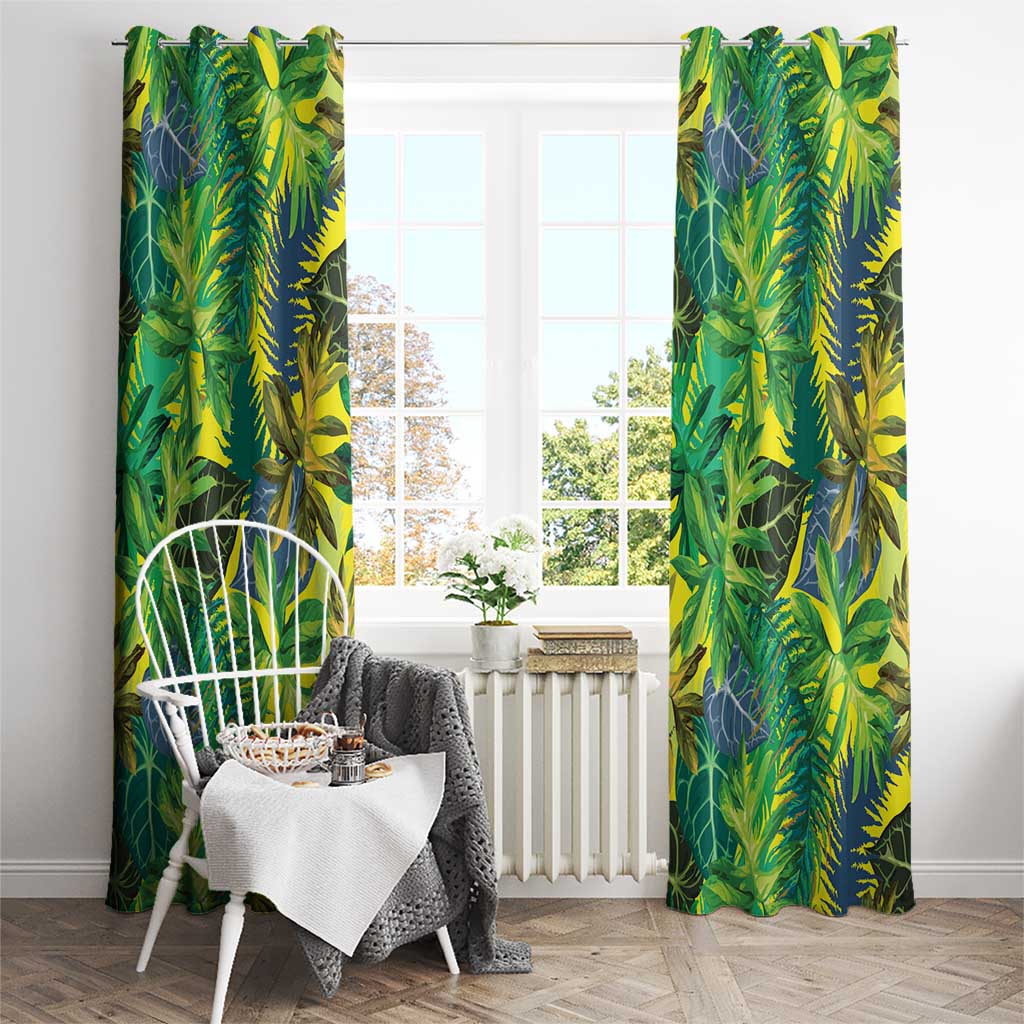Hawaii Summer Tropical Leaves Window Curtain - Polynesian Pride
