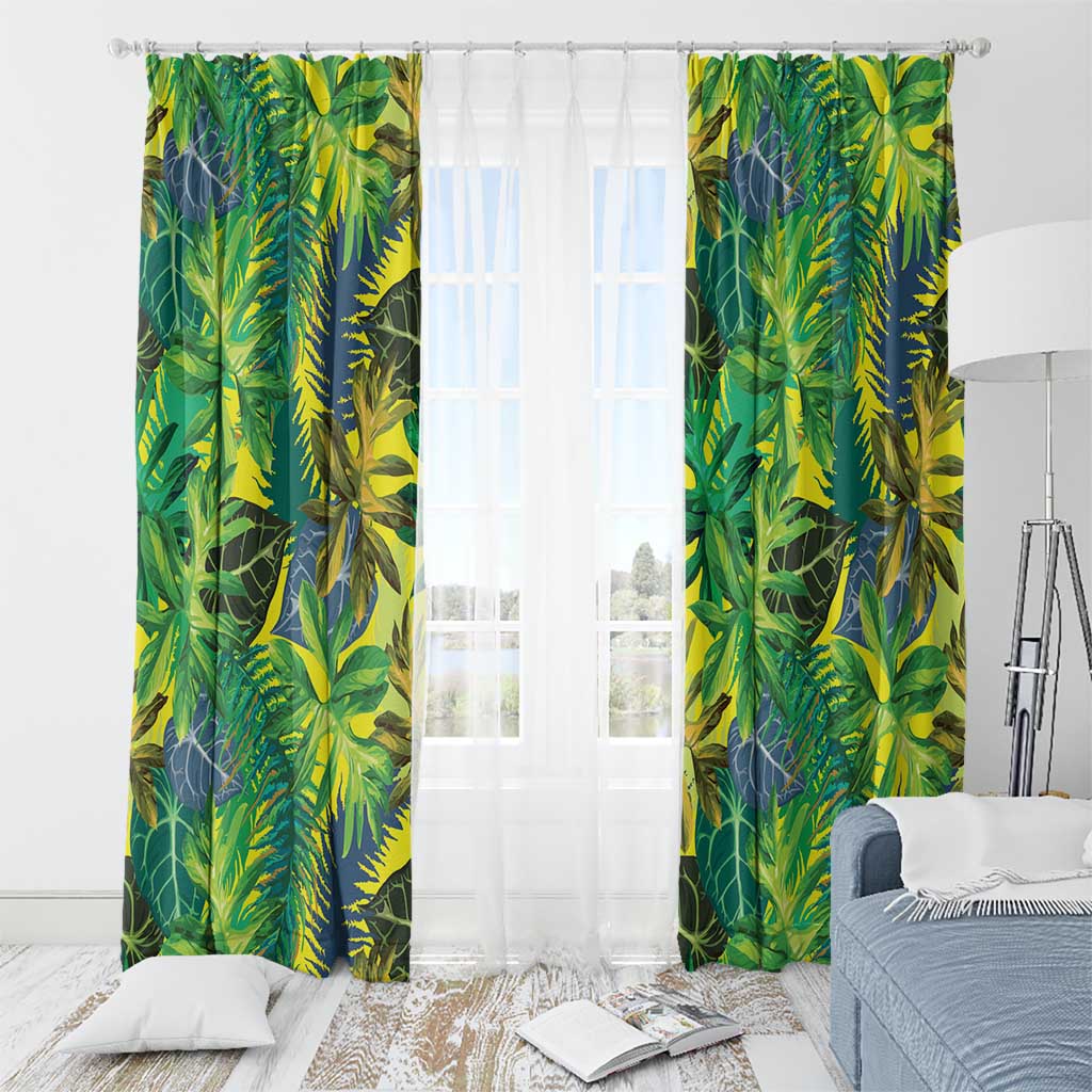 Hawaii Summer Tropical Leaves Window Curtain - Polynesian Pride