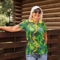 Hawaii Summer Tropical Leaves Women Polo Shirt - Polynesian Pride
