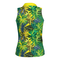 Hawaii Summer Tropical Leaves Women Sleeveless Polo Shirt LT01 - Polynesian Pride