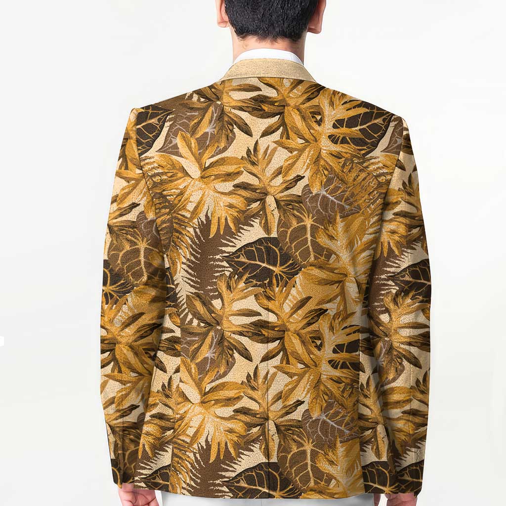 Hawaii Gold Tropical Leaves Blazer - Polynesian Pride