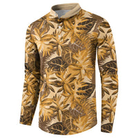 Hawaii Gold Tropical Leaves Button Sweatshirt LT01 - Polynesian Pride