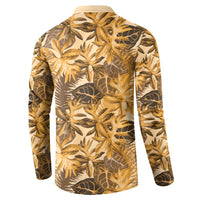 Hawaii Gold Tropical Leaves Button Sweatshirt LT01 - Polynesian Pride