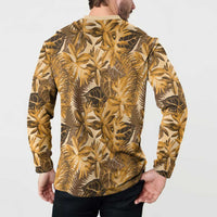 Hawaii Gold Tropical Leaves Button Sweatshirt LT01 - Polynesian Pride