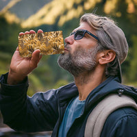 Hawaii Gold Tropical Leaves 4 in 1 Can Cooler Tumbler - Polynesian Pride