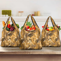 Hawaii Gold Tropical Leaves Grocery Bag LT01 3-pack One Size Gold - Polynesian Pride