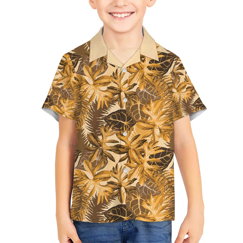 Hawaii Gold Tropical Leaves Hawaiian Shirt - Polynesian Pride