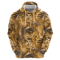 Hawaii Gold Tropical Leaves Hoodie - Polynesian Pride