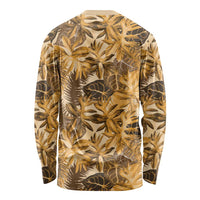 Hawaii Gold Tropical Leaves Long Sleeve Shirt LT01 - Polynesian Pride
