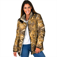 Hawaii Gold Tropical Leaves Padded Jacket - Polynesian Pride