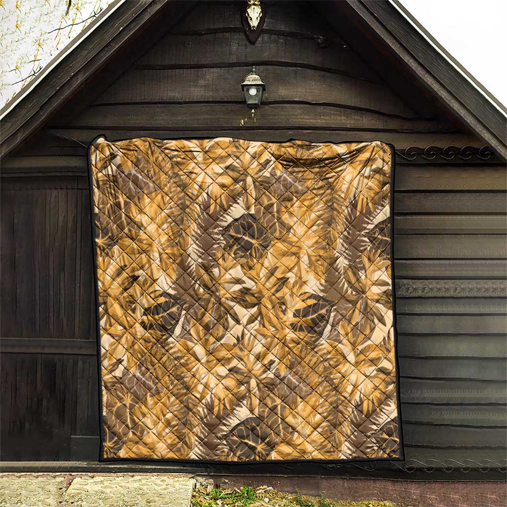 Hawaii Gold Tropical Leaves Quilt - Polynesian Pride