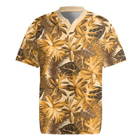 Hawaii Gold Tropical Leaves Rugby Jersey LT01 Gold - Polynesian Pride