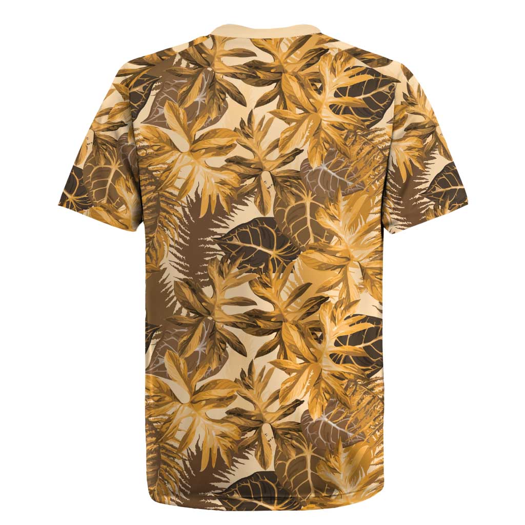 Hawaii Gold Tropical Leaves Rugby Jersey LT01 - Polynesian Pride