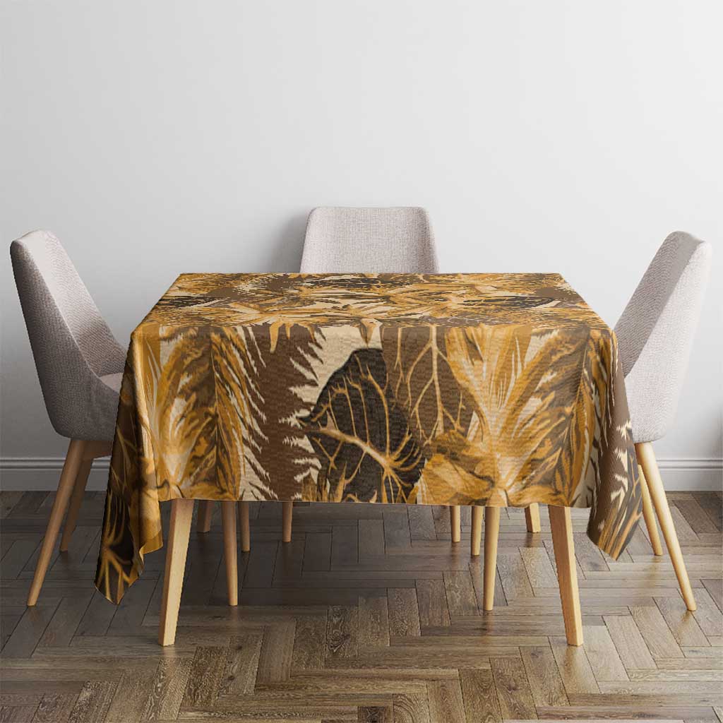 Hawaii Gold Tropical Leaves Tablecloth LT01 - Polynesian Pride