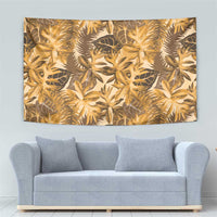 Hawaii Gold Tropical Leaves Tapestry - Polynesian Pride