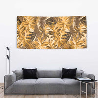 Hawaii Gold Tropical Leaves Tapestry - Polynesian Pride