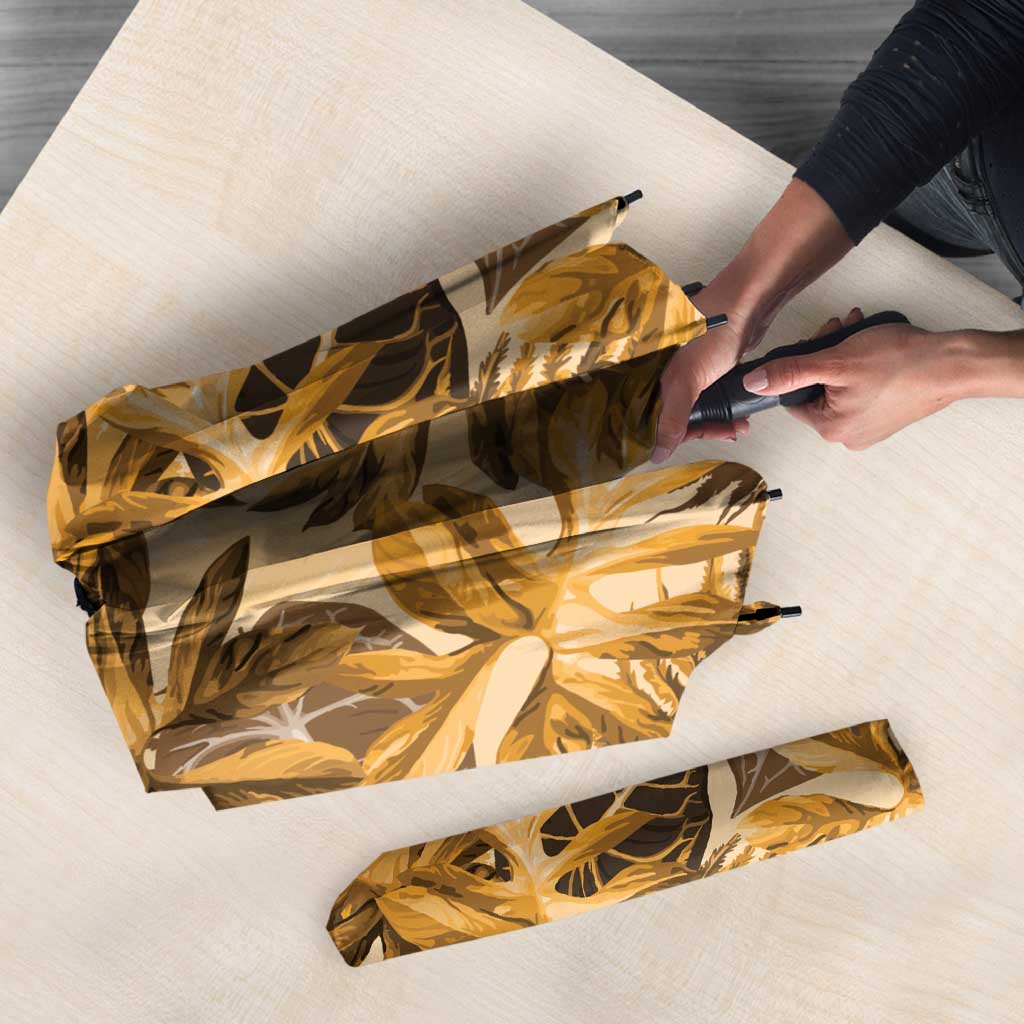 Hawaii Gold Tropical Leaves Umbrella - Polynesian Pride