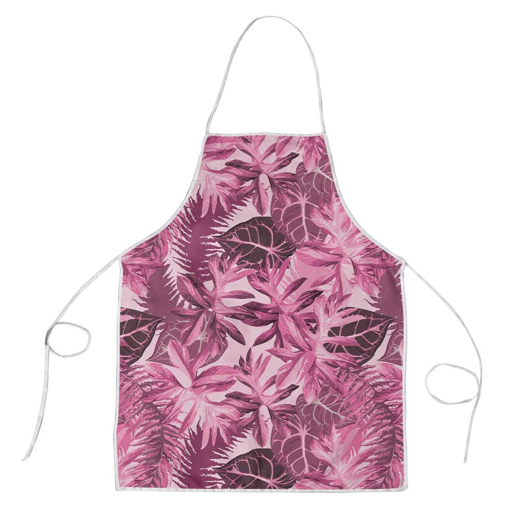 Hawaii Pink Tropical Leaves Apron - Polynesian Pride