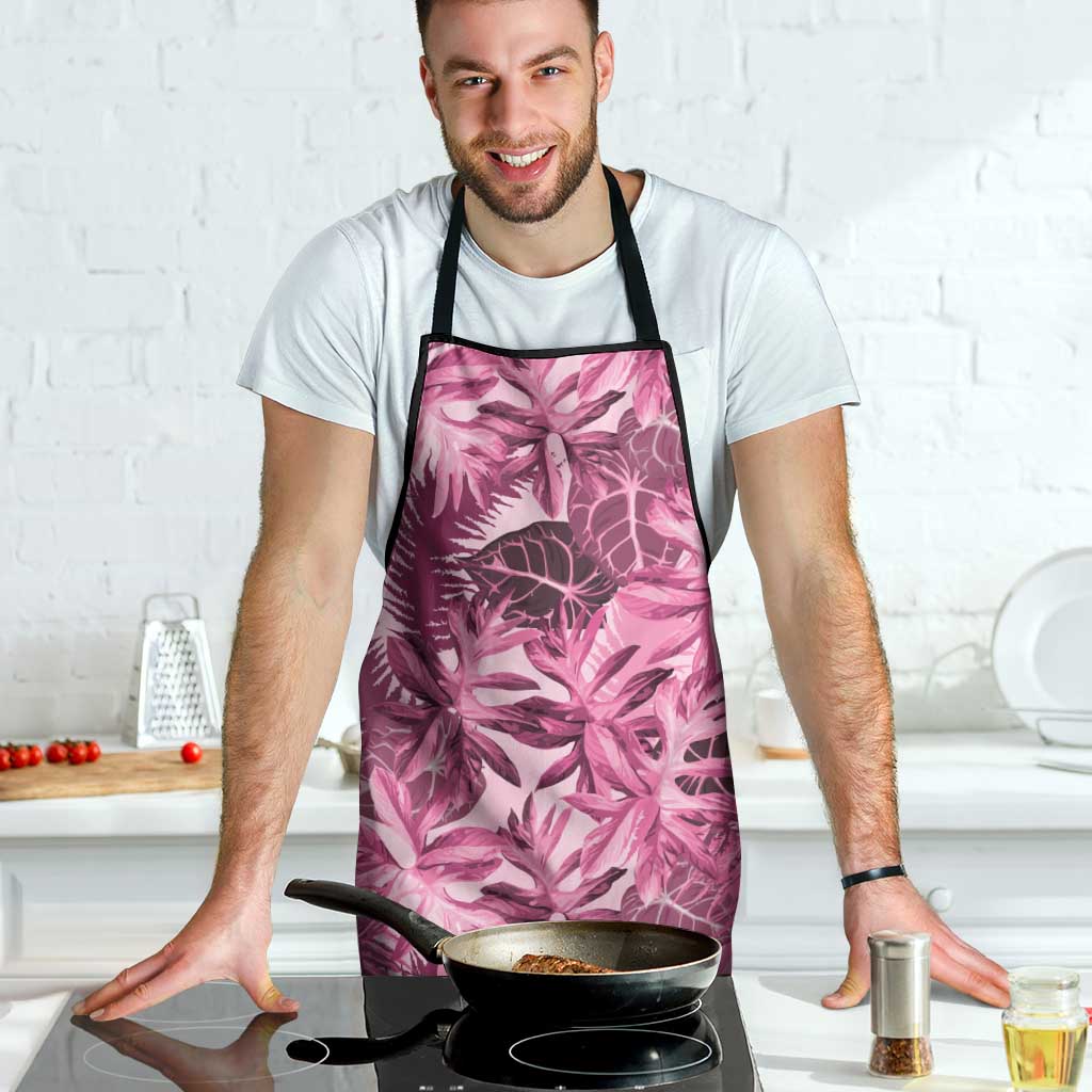 Hawaii Pink Tropical Leaves Apron - Polynesian Pride