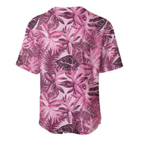 Hawaii Pink Tropical Leaves Baseball Jersey - Polynesian Pride