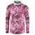 Hawaii Pink Tropical Leaves Button Sweatshirt - Polynesian Pride