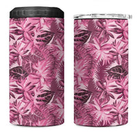 Hawaii Pink Tropical Leaves 4 in 1 Can Cooler Tumbler - Polynesian Pride