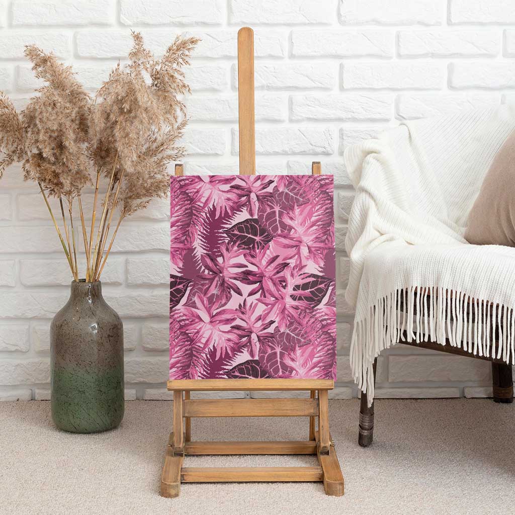 Hawaii Pink Tropical Leaves Canvas Wall Art LT01 - Polynesian Pride