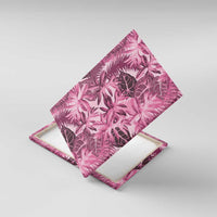 Hawaii Pink Tropical Leaves Canvas Wall Art LT01 With Frame Pink - Polynesian Pride