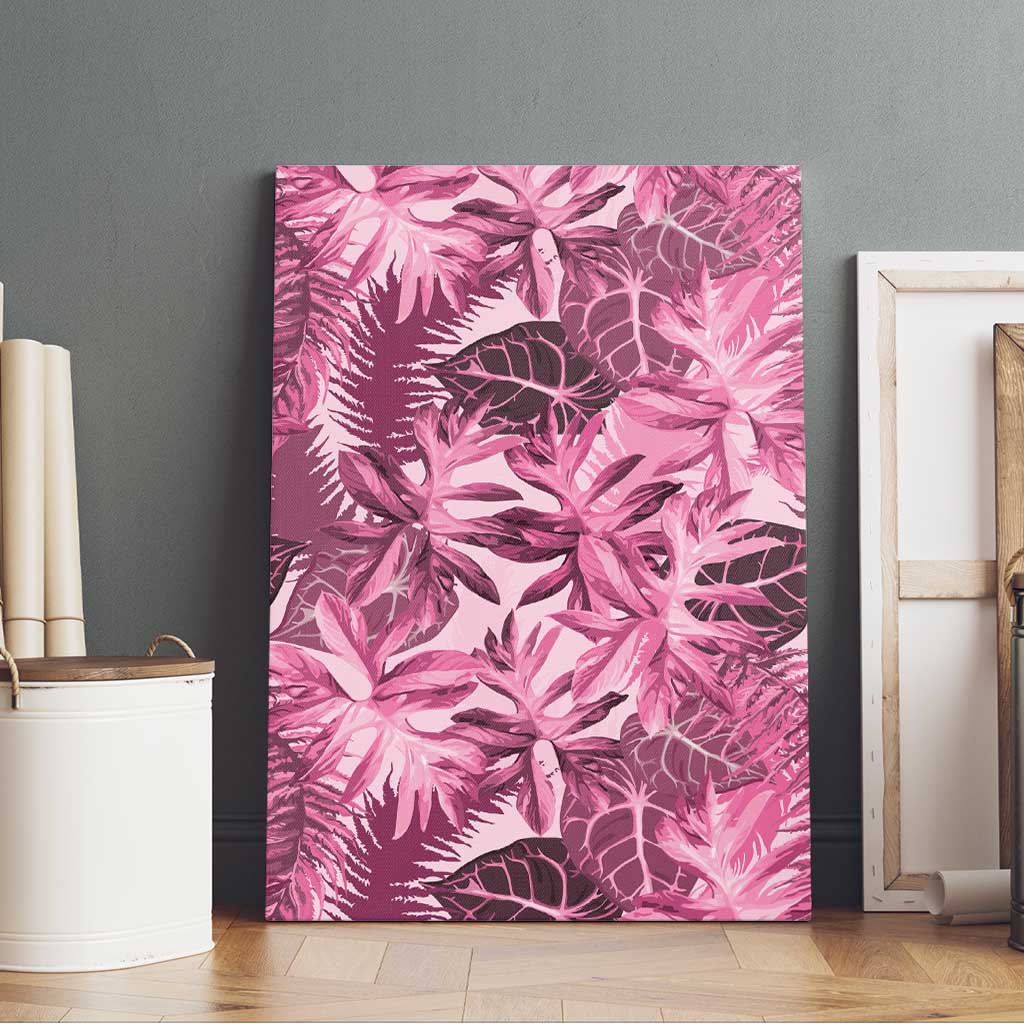 Hawaii Pink Tropical Leaves Canvas Wall Art LT01 - Polynesian Pride