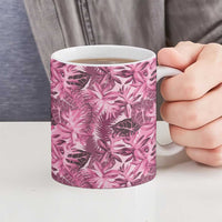 Hawaii Pink Tropical Leaves Ceramic Mug - Polynesian Pride