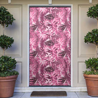 Hawaii Pink Tropical Leaves Door Cover - Polynesian Pride