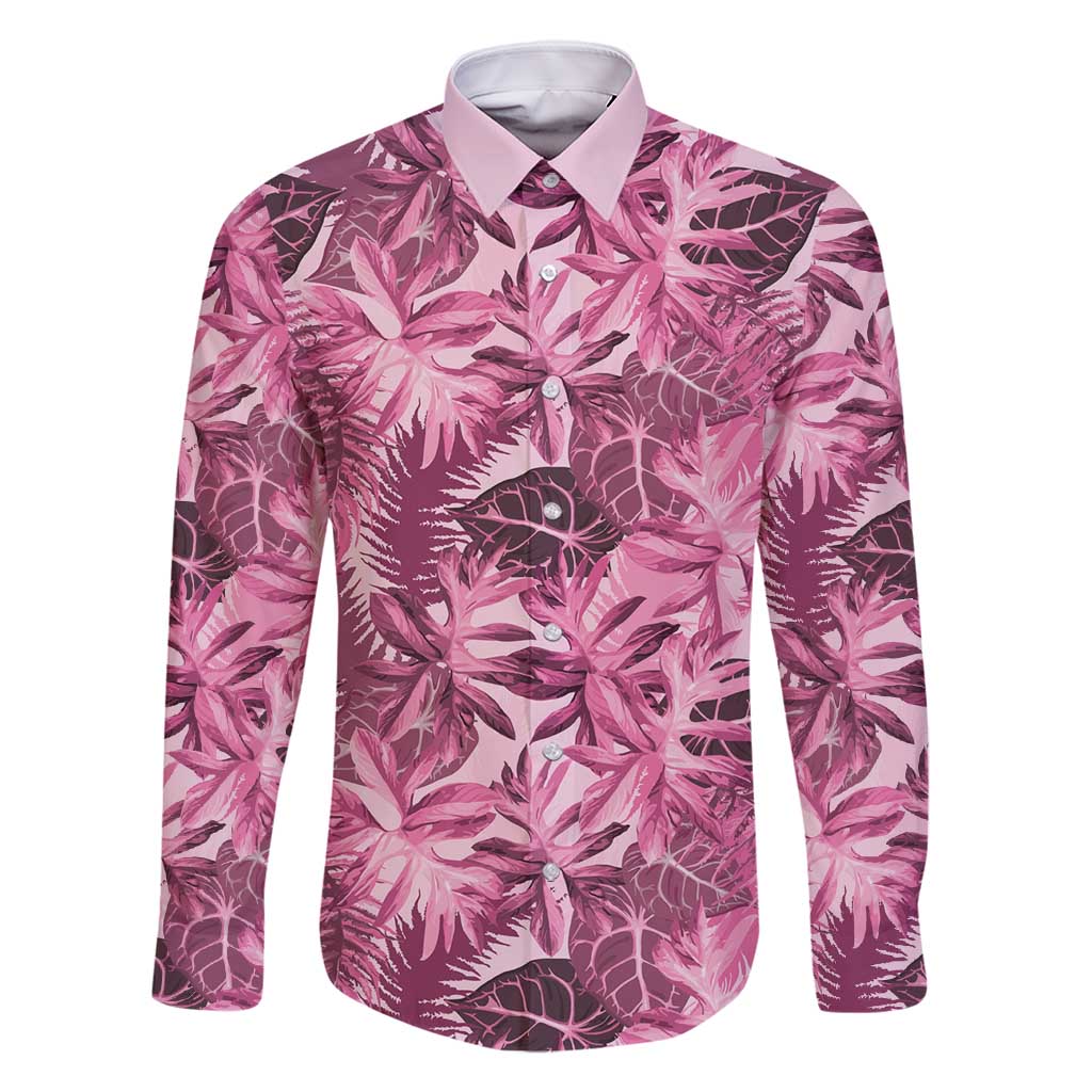 Hawaii Pink Tropical Leaves Family Matching Mermaid Dress and Hawaiian Shirt - Polynesian Pride