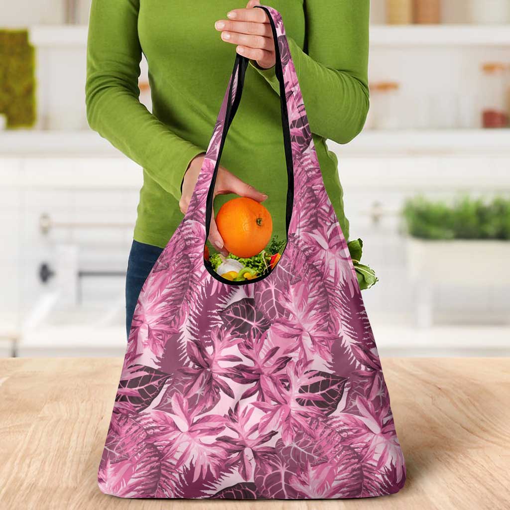 Hawaii Pink Tropical Leaves Grocery Bag LT01 - Polynesian Pride