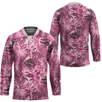 Hawaii Pink Tropical Leaves Hockey Jersey - Polynesian Pride