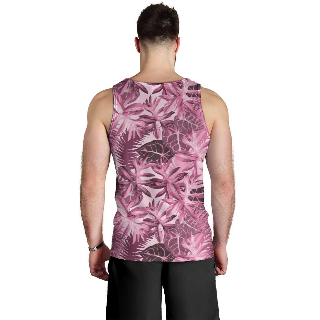 Hawaii Pink Tropical Leaves Men Tank Top LT01 - Polynesian Pride