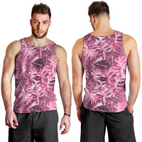 Hawaii Pink Tropical Leaves Men Tank Top LT01 - Polynesian Pride