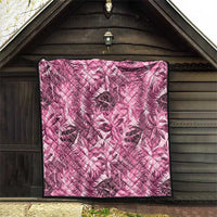 Hawaii Pink Tropical Leaves Quilt - Polynesian Pride
