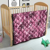 Hawaii Pink Tropical Leaves Quilt - Polynesian Pride