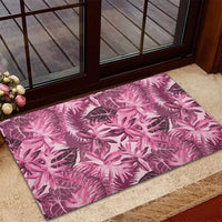 Hawaii Pink Tropical Leaves Rubber Doormat LT01 - Polynesian Pride