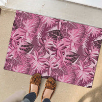Hawaii Pink Tropical Leaves Rubber Doormat LT01 - Polynesian Pride