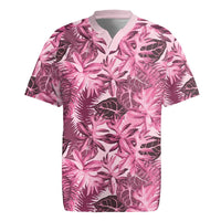 Hawaii Pink Tropical Leaves Rugby Jersey LT01 Pink - Polynesian Pride