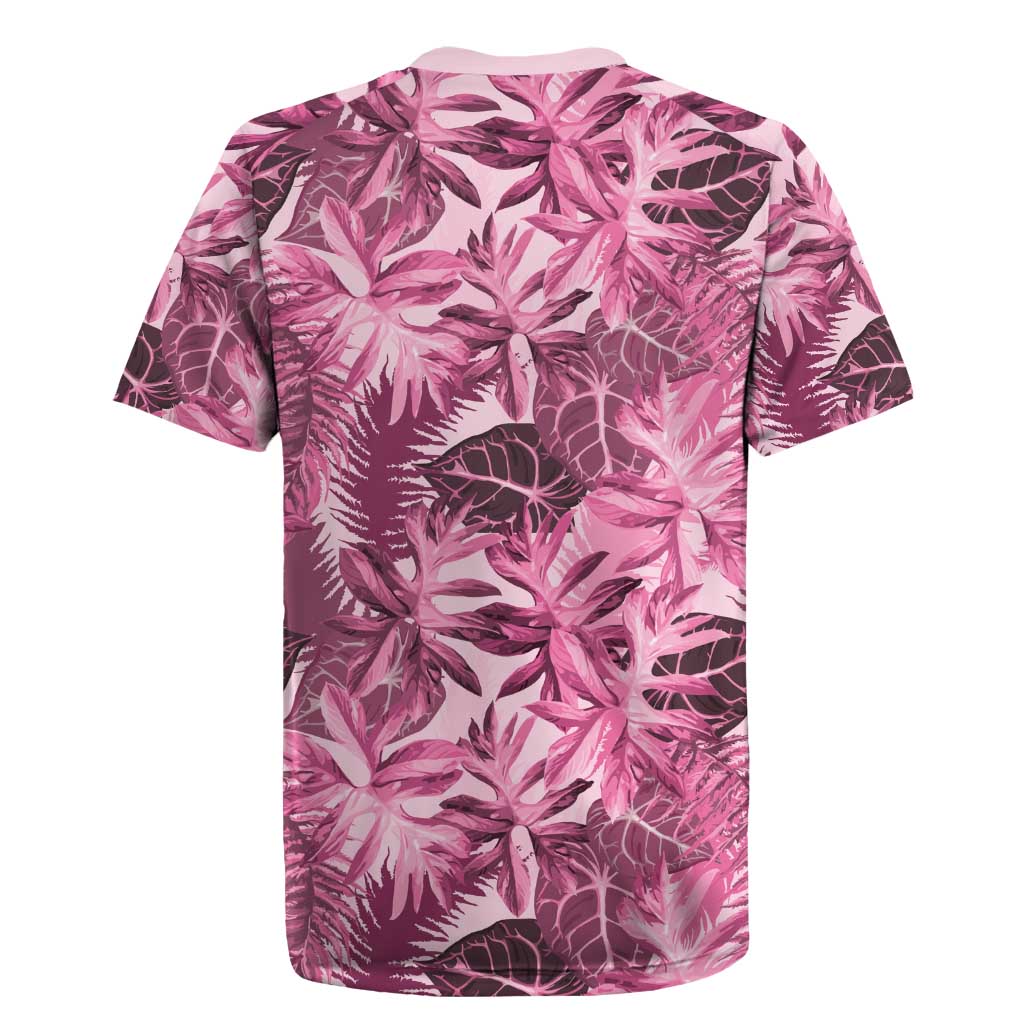 Hawaii Pink Tropical Leaves Rugby Jersey LT01 - Polynesian Pride